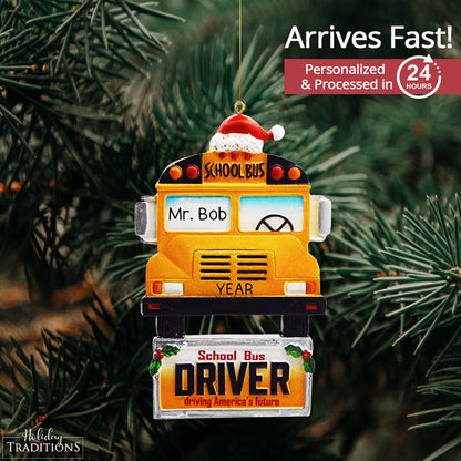 School Bus Driver Christmas Ornament