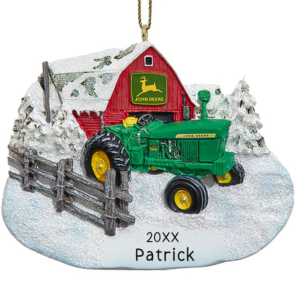 John Deere Tractor Christmas Ornament - Winter