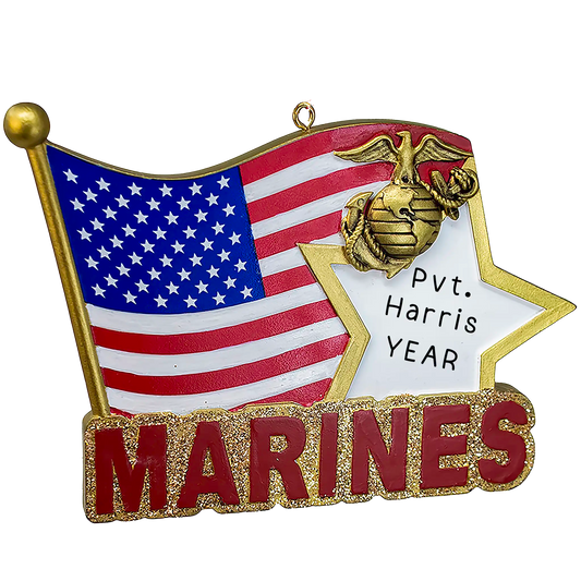 Marines U.S. Flag Christmas Ornament