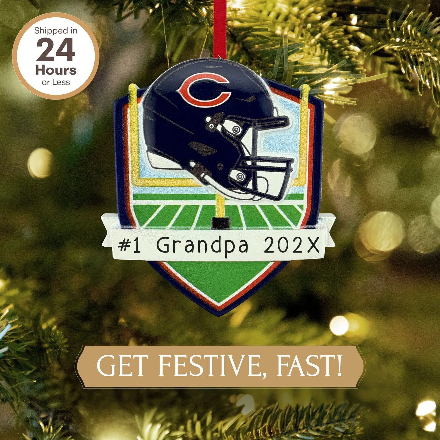 Chicago Bears NFL Personalized Ornament