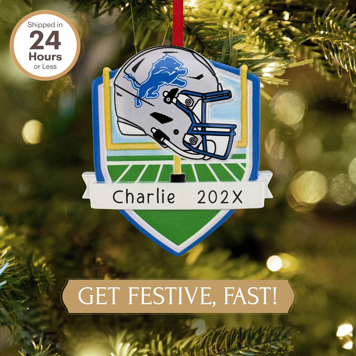 Detroit Lions NFL Personalized Ornament