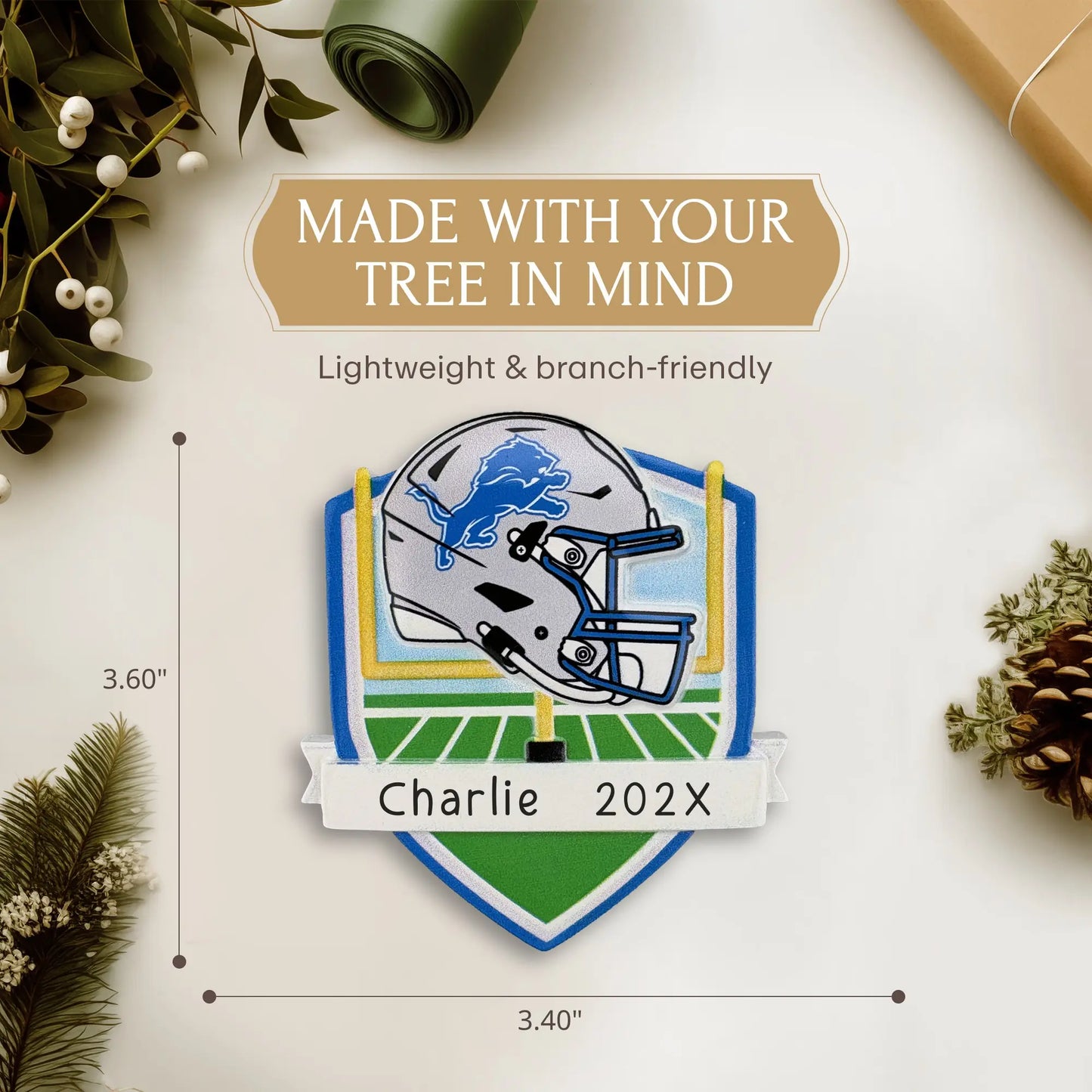 Detroit Lions NFL Personalized Ornament