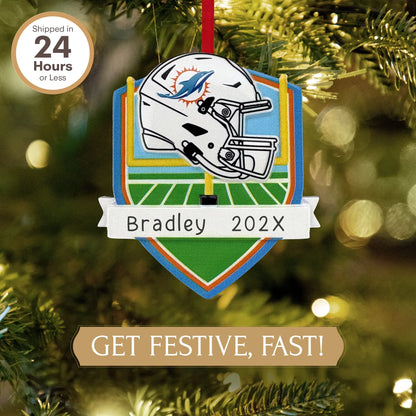 Miami Dolphins NFL Personalized Ornament