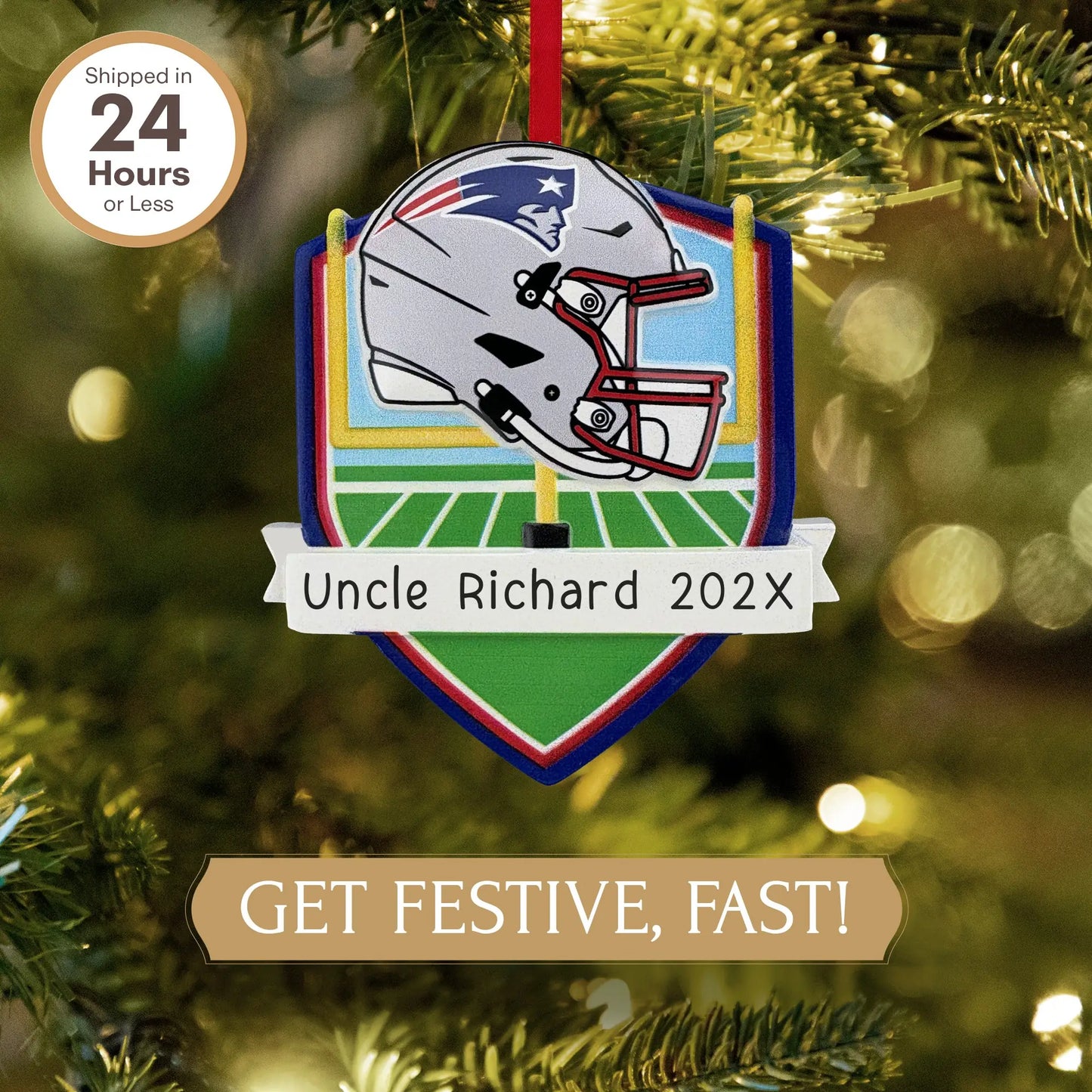 New England Patriots NFL Personalized Ornament