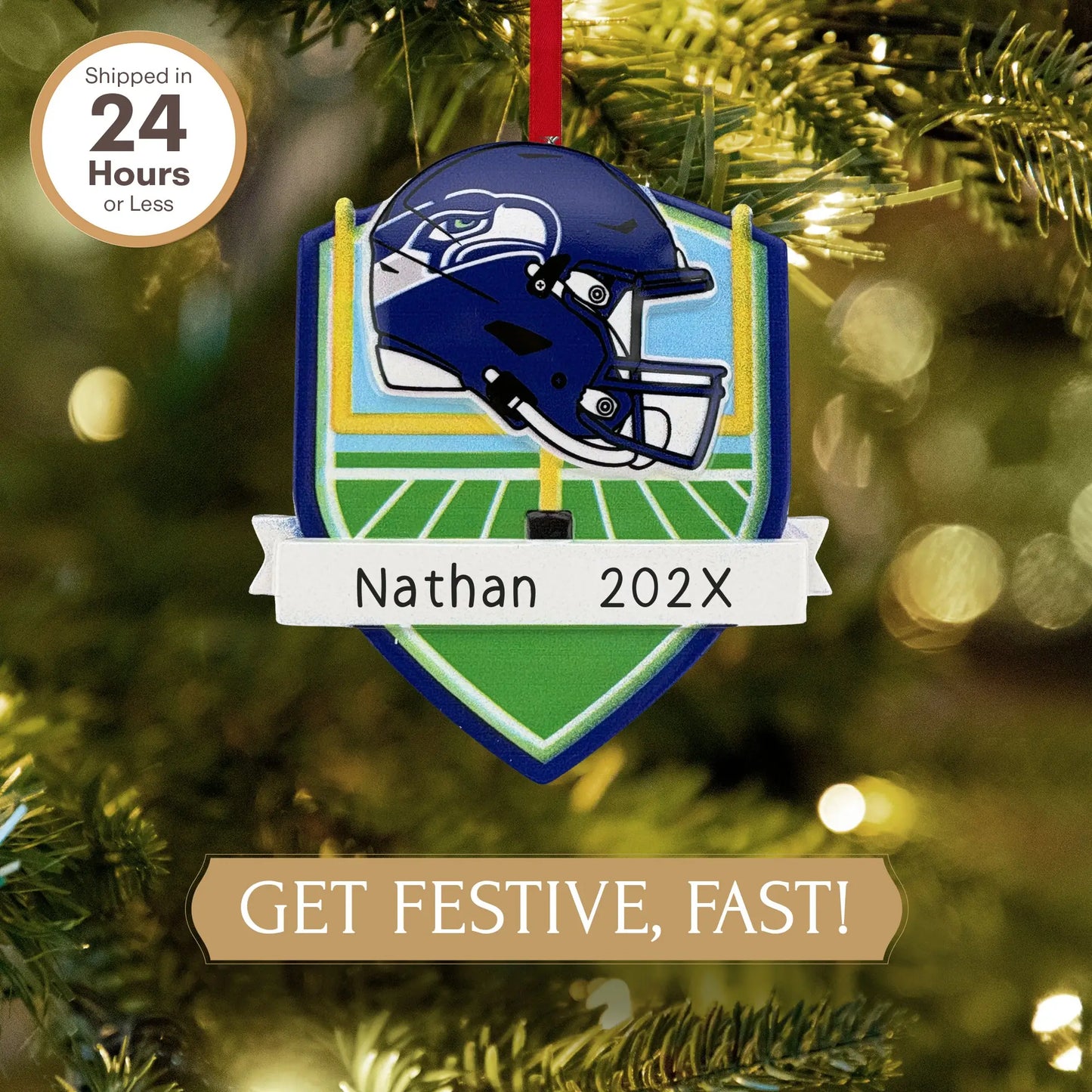 Seattle Seahawks NFL Personalized Ornament