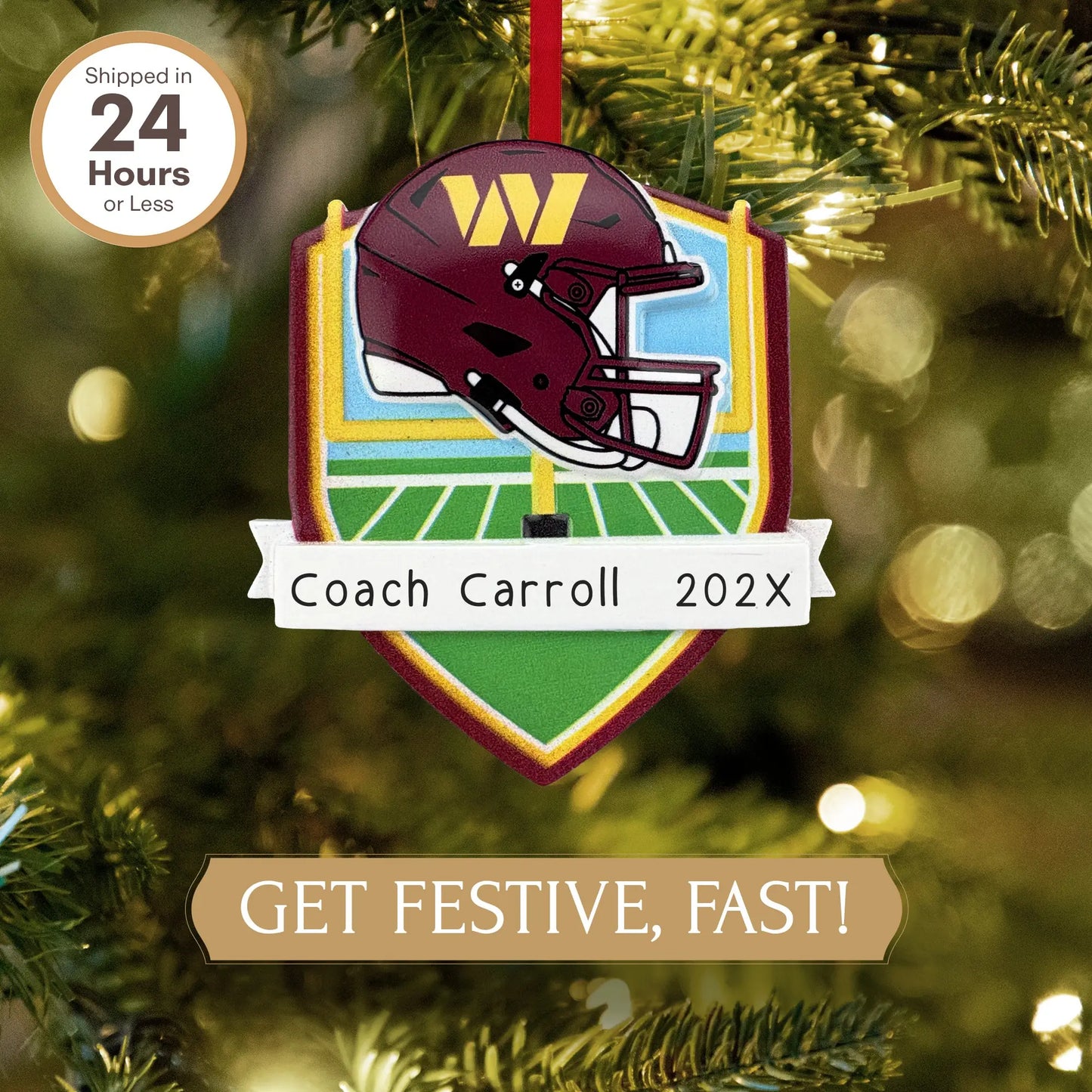 Washington Commanders NFL Personalized Ornament