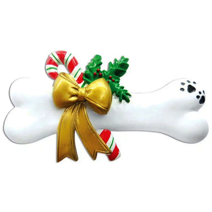 Dog Bone Christmas Ornament - Holly