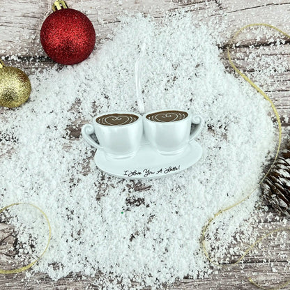Adorno navideño de pareja de café - Latte Love