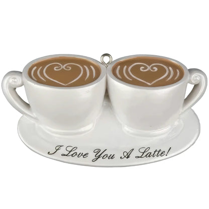 Coffee Couple Christmas Ornament - Latte Love