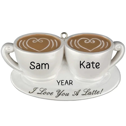 Coffee Couple Christmas Ornament - Latte Love