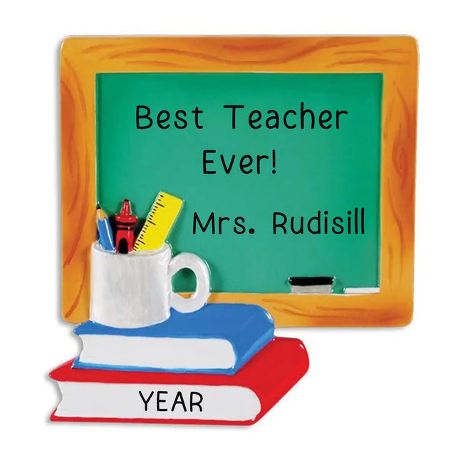 Teacher Chalk Board Personalized Ornament personalized classroom retirement keepsake