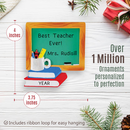 Teacher Chalk Board Christmas Ornament