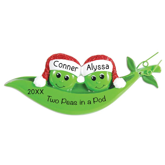 Two Peas In A Pod Christmas Ornament