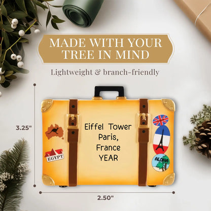 Adorno navideño de maleta de viaje - Bronceado 