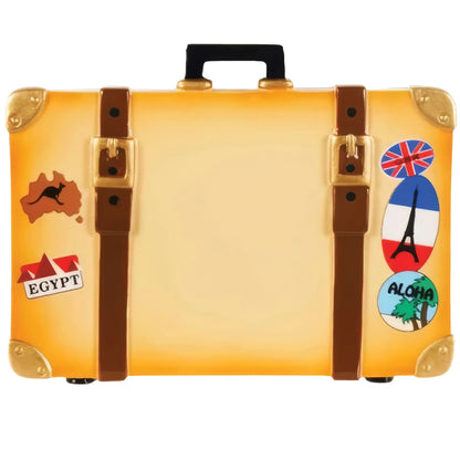 Travel Suitcase Christmas Ornament - Tan