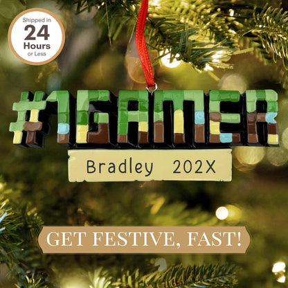 Minecraft #1 Gamer Personalized Ornament