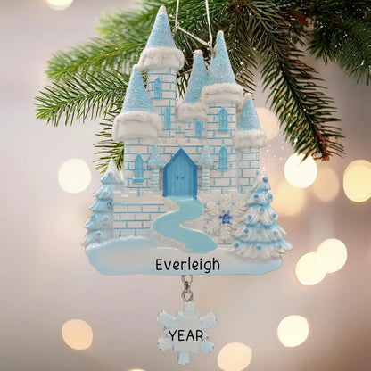 Frozen Ice Castle Personalied Ornament