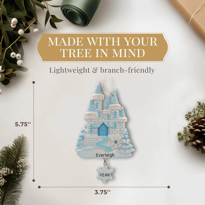 Frozen Ice Castle Personalied Ornament