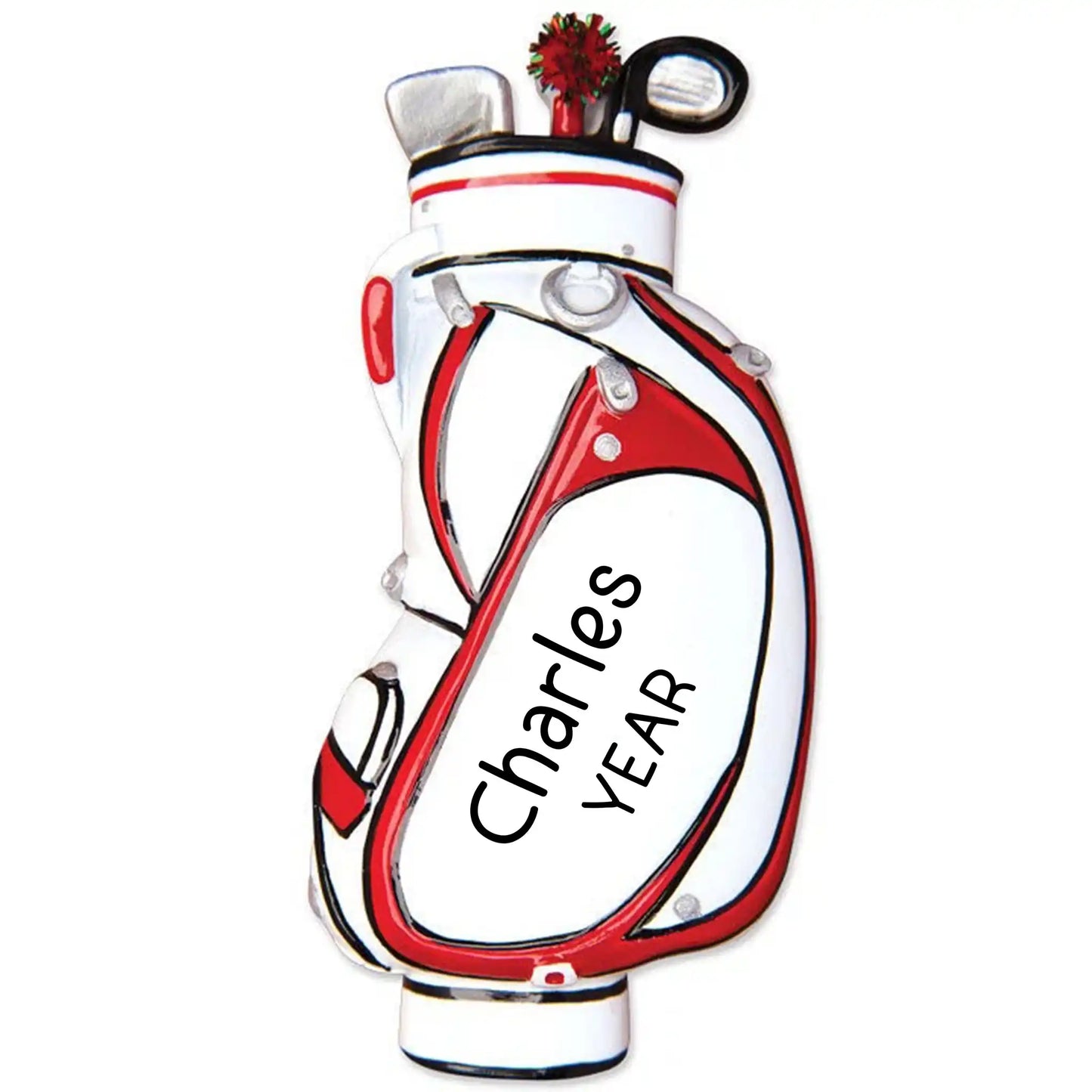 Golf Bag Christmas Ornament - White