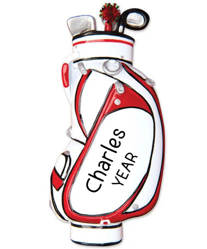 Golf Bag Christmas Ornament - White