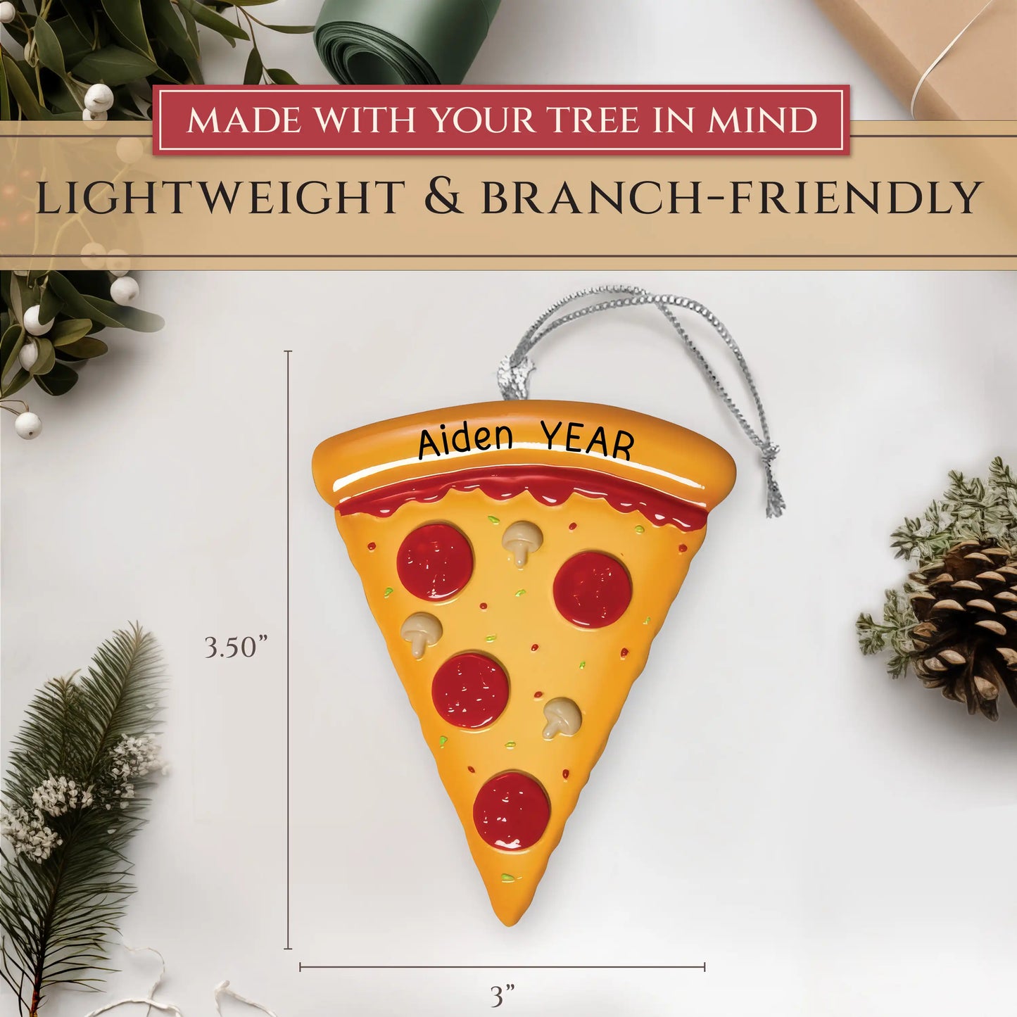 Pizza Christmas Ornament - Slice Pepperoni