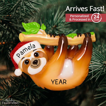 Sloth Christmas Ornament