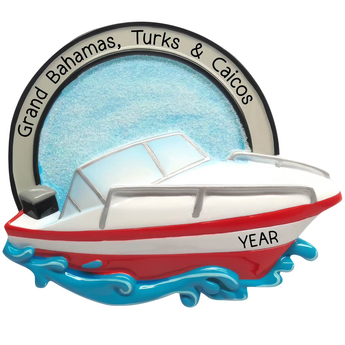 Speed Boat Christmas Ornament