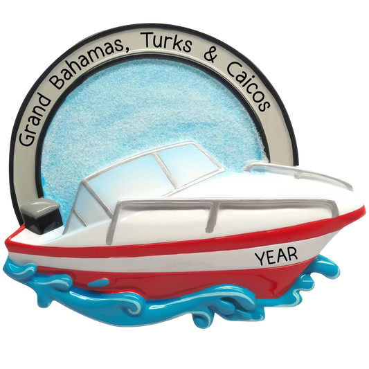 Speed Boat Christmas Ornament