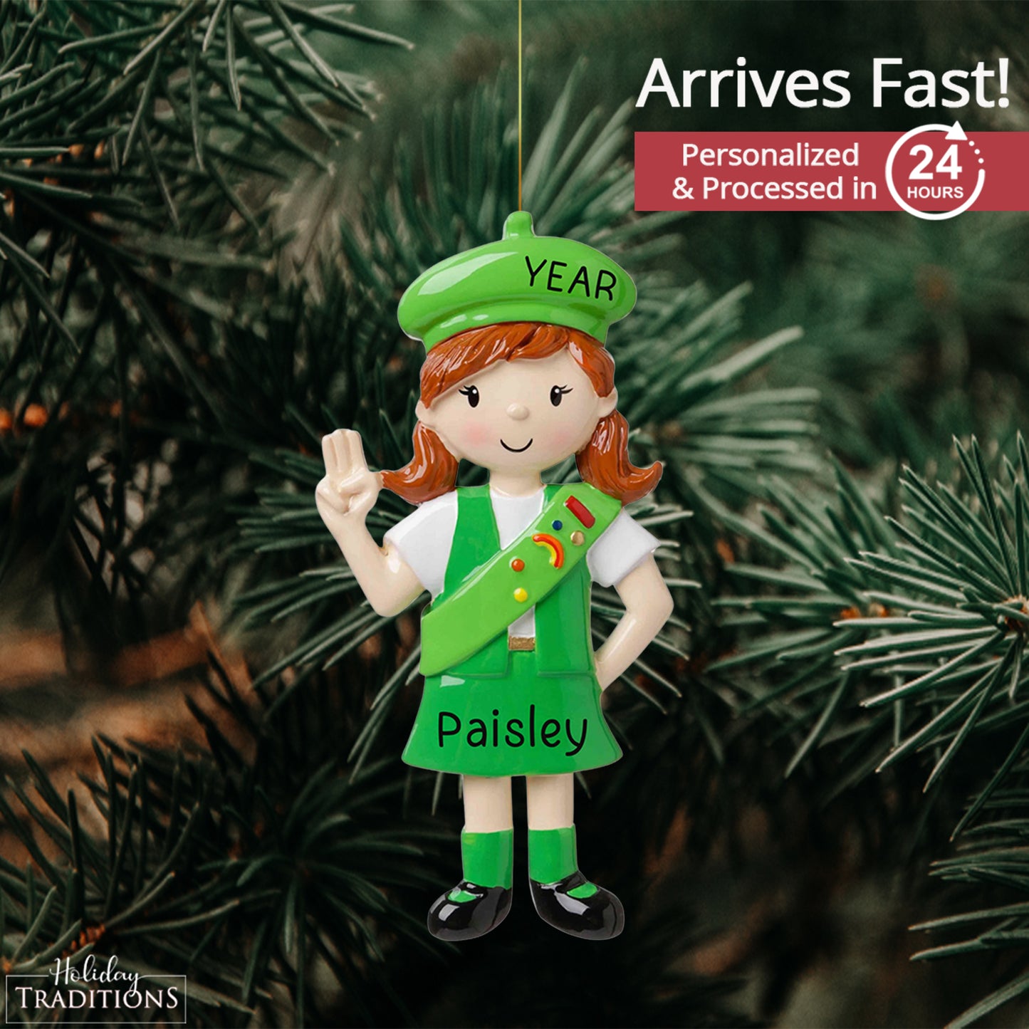 Girl Scout Green Christmas Ornament