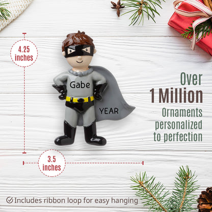 Super Hero Batman Style Christmas Ornament