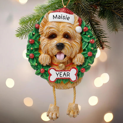 Adorno navideño de corona de Cairn Terrier 