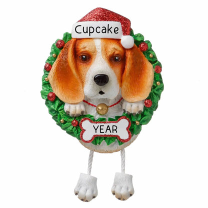 Beagle Wreath Christmas Ornament