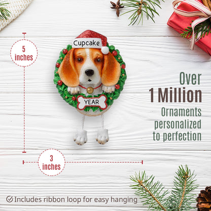 Beagle Wreath Christmas Ornament