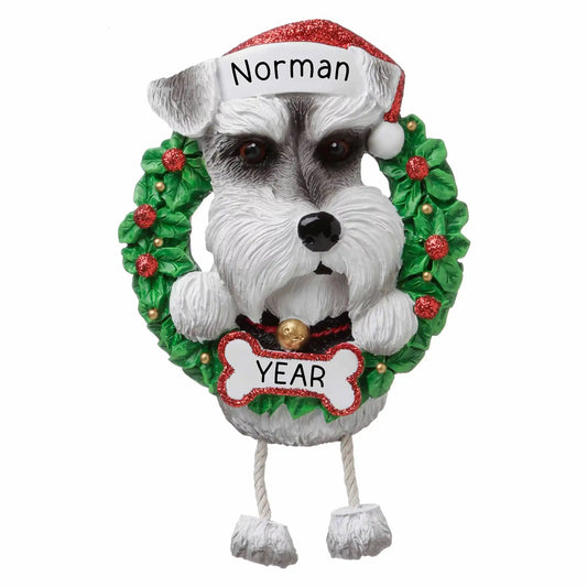 Schnauzer Wreath Christmas Ornament