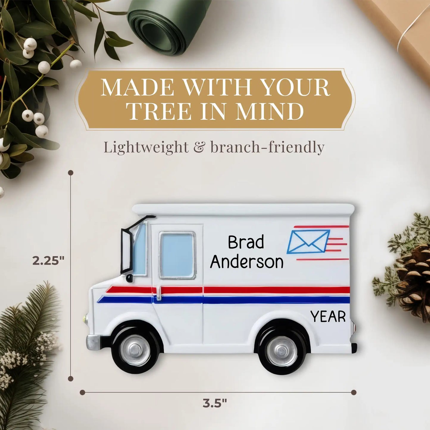 Adorno personalizado de camión de correos de cartero 