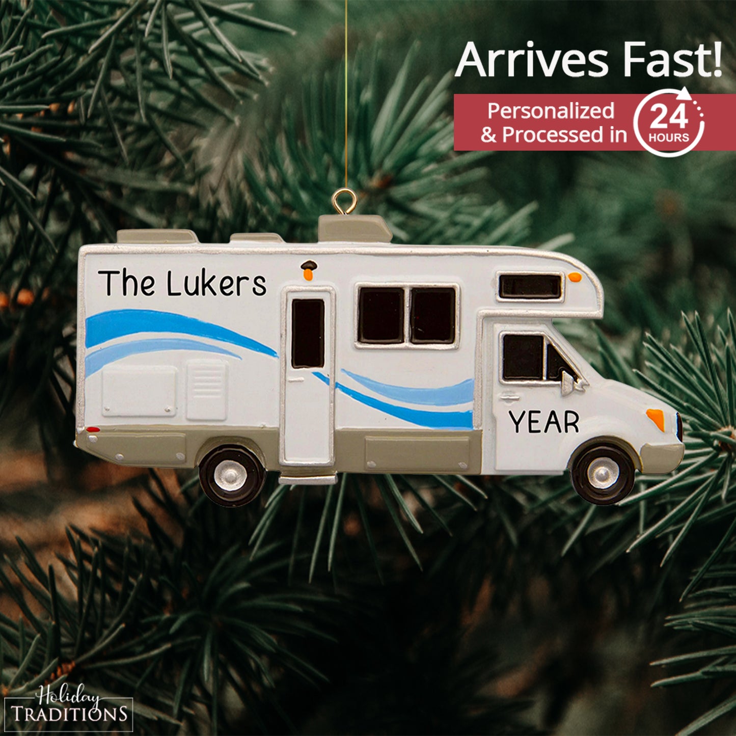 Camper RV Christmas Ornament