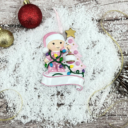 Adorno navideño para el primer bebé rosa - Decoración del árbol