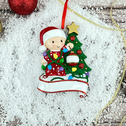 Adorno navideño para el primer bebé rojo - Decoración del árbol