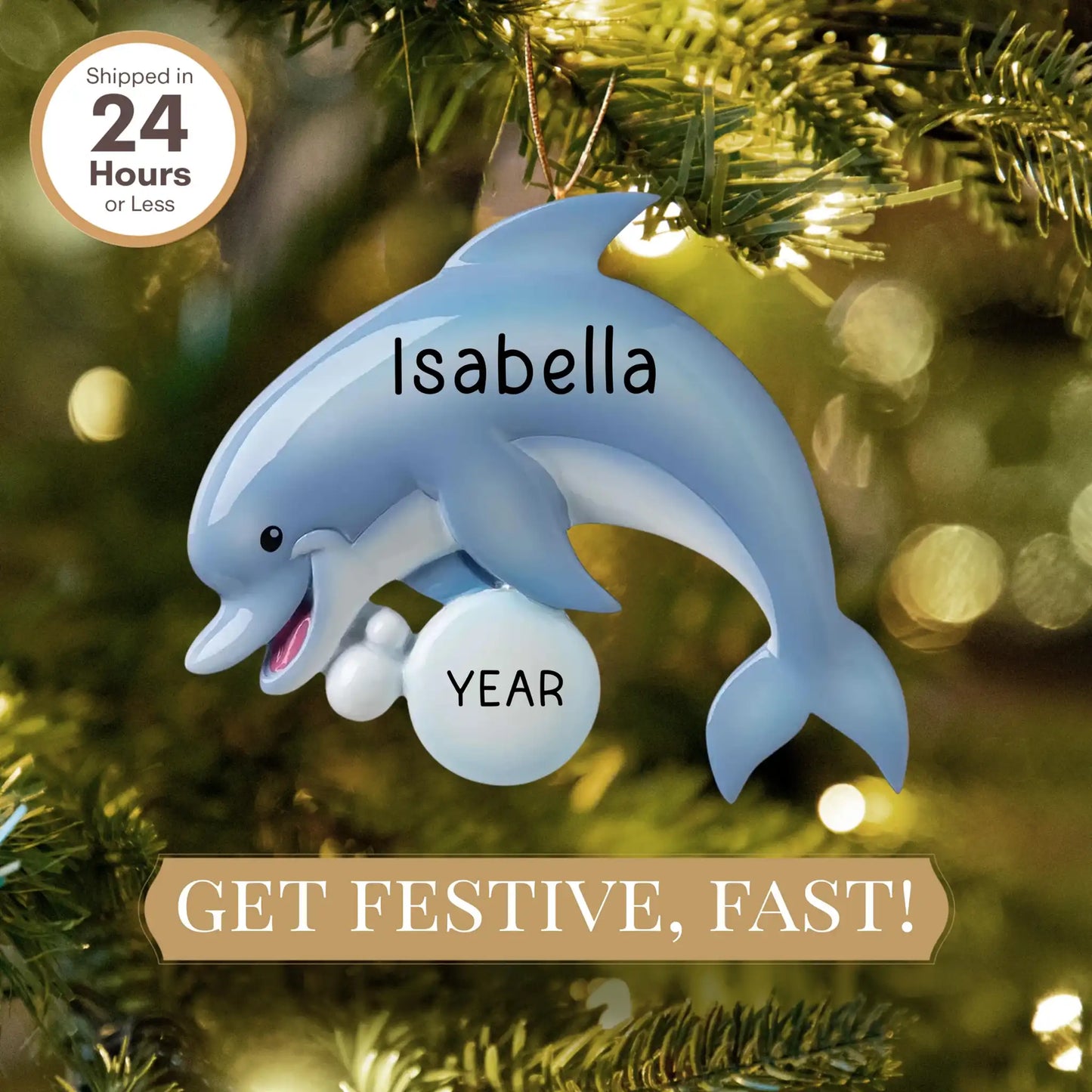 Dolphin Fun Christmas Ornament