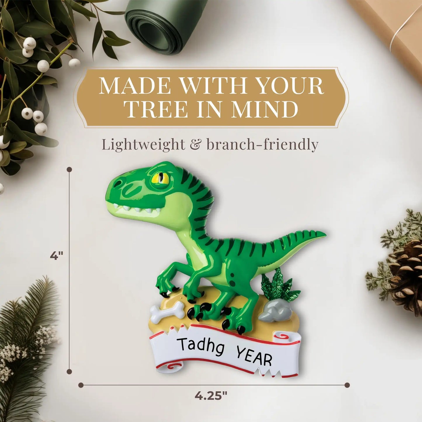 Dinosaur T-Rex Personalized Ornament