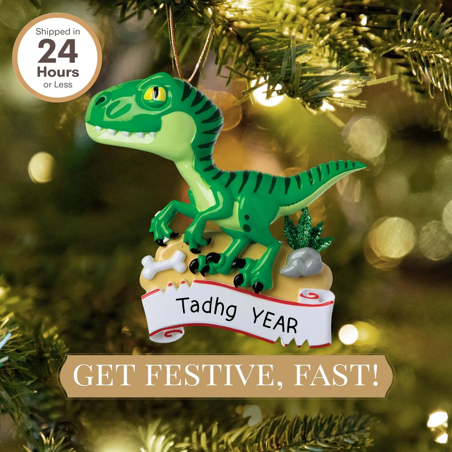 Dinosaur T-Rex Personalized Ornament