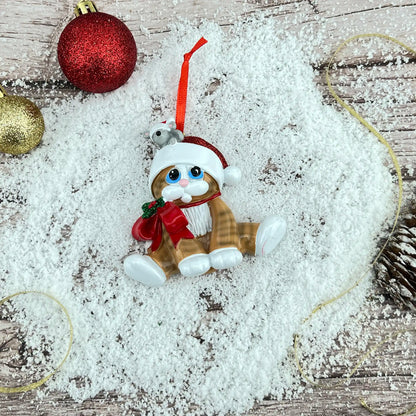 Tan Tiger Stripe Cat Christmas Ornament