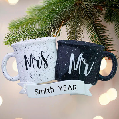 Mr & Mrs Couple Mug Personalized Ornament