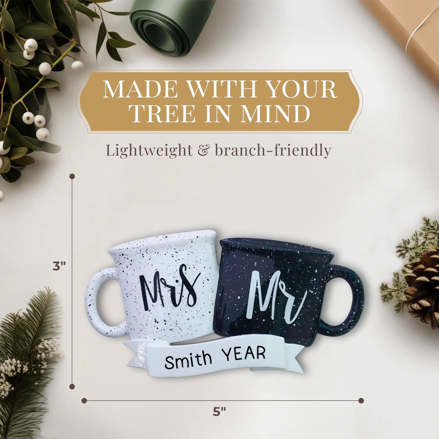 Mr & Mrs Couple Mug Personalized Ornament