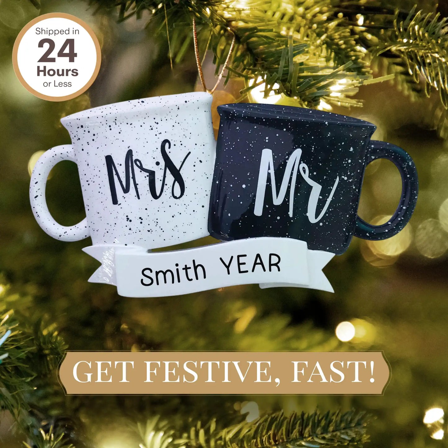 Mr & Mrs Couple Mug Personalized Ornament