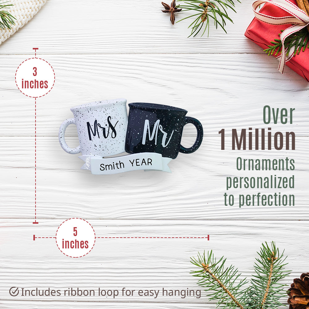 Mr & Mrs Couple Mug Christmas Ornament