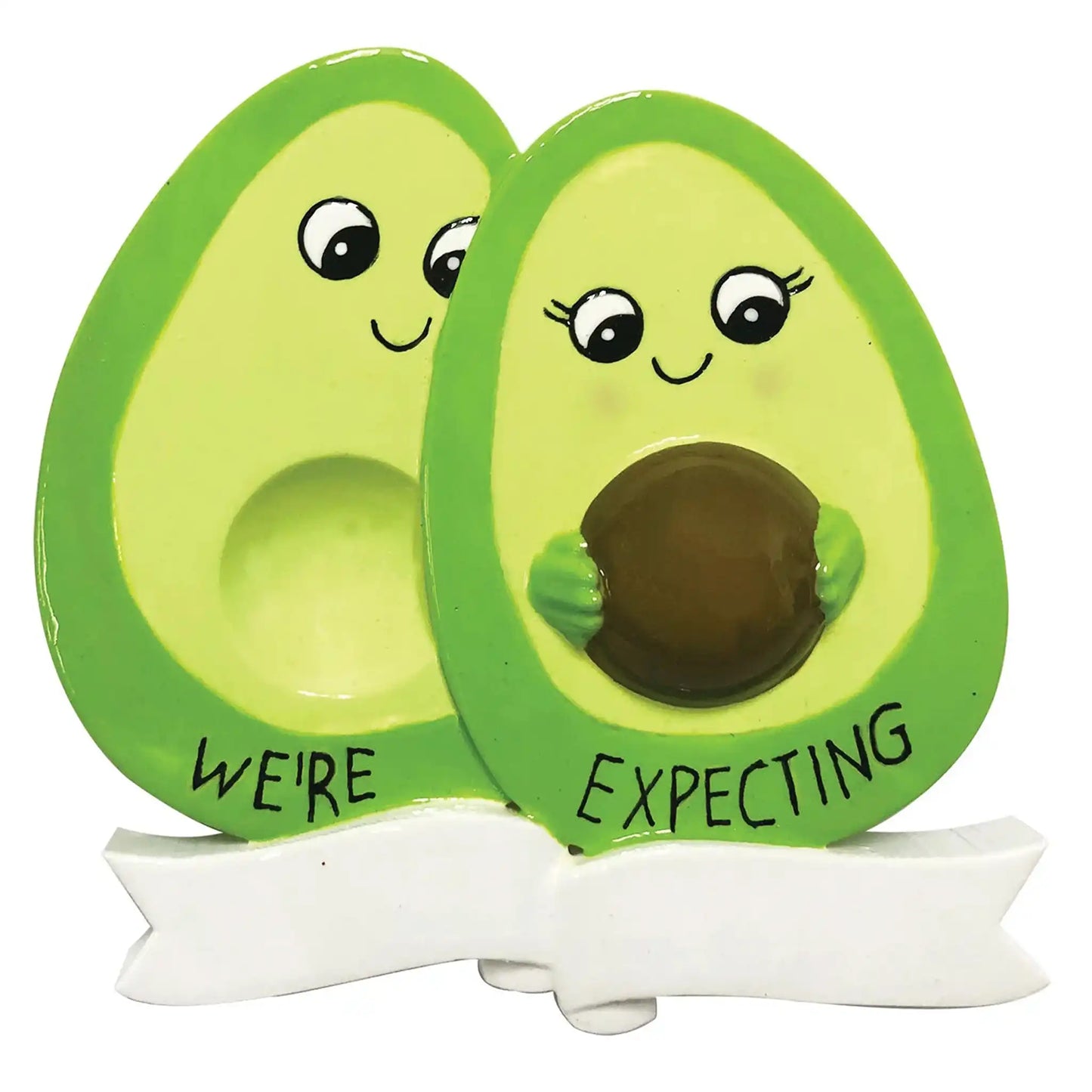 Avocado Expecting Couple Christmas Ornament