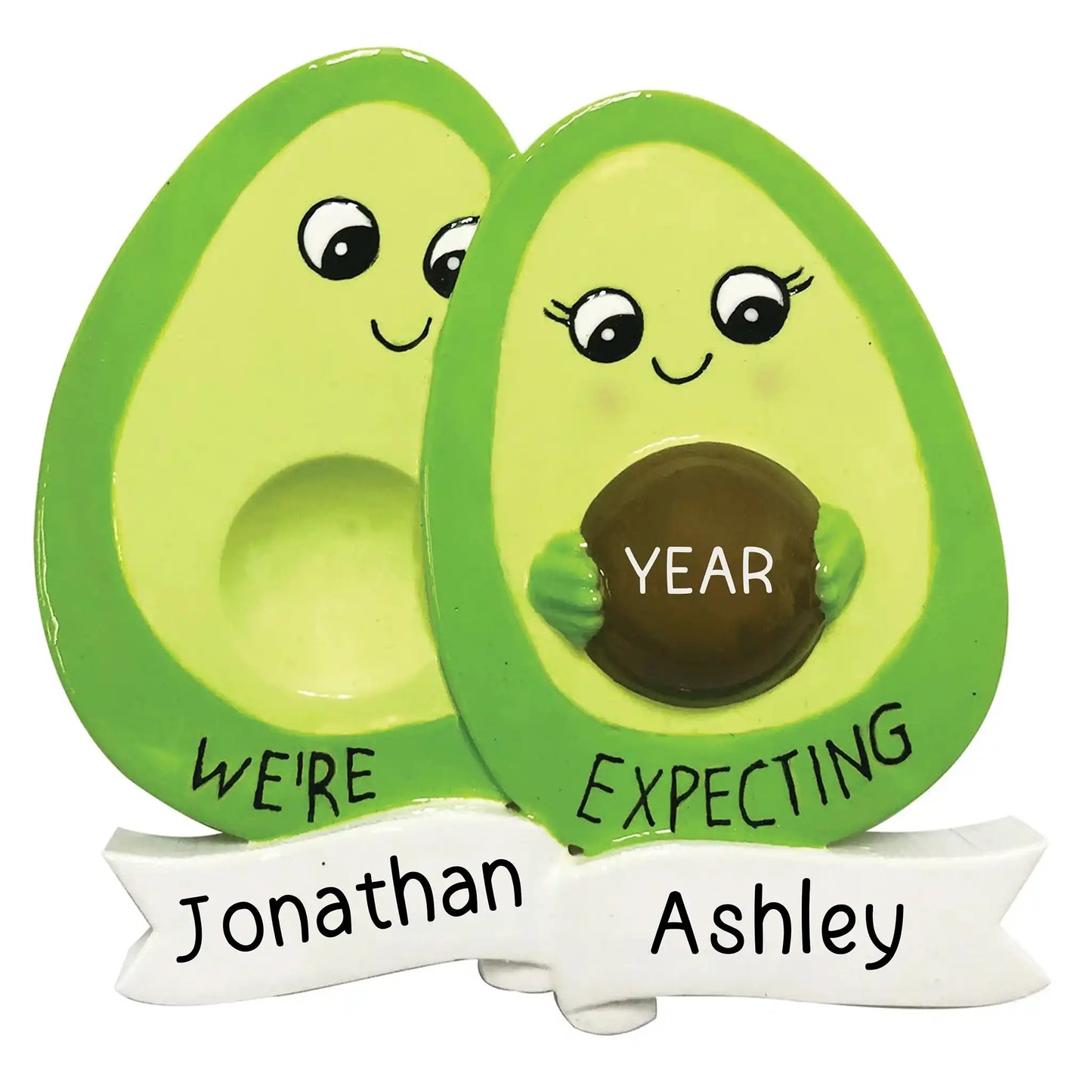 Avocado Expecting Couple Christmas Ornament