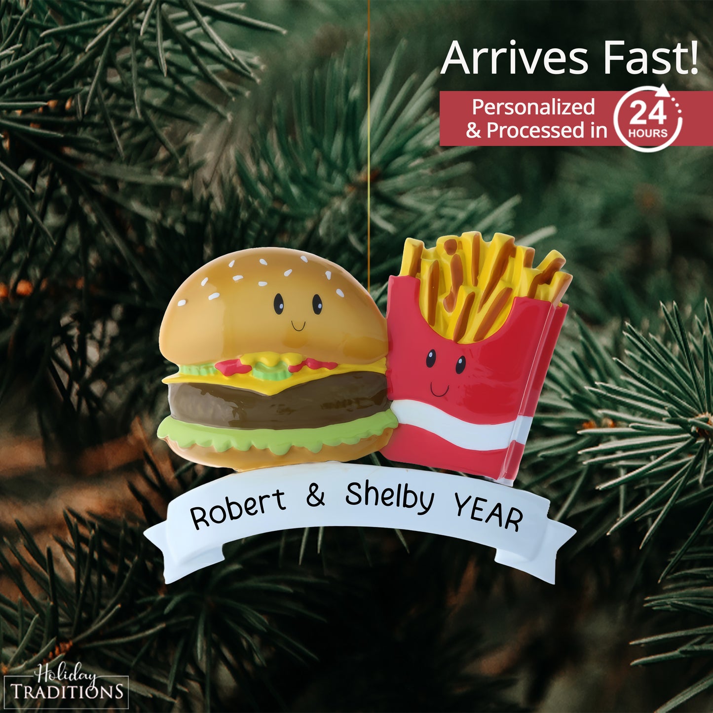 Burger & Fries Christmas Ornament