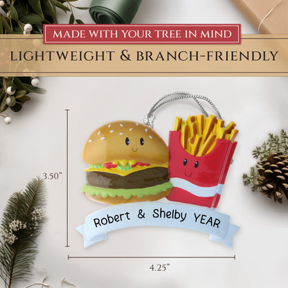 Burger & Fries Christmas Ornament